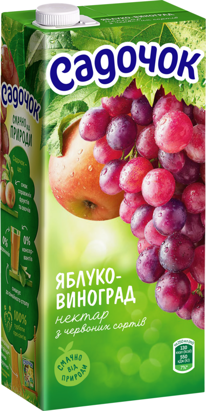 Нектар САДОЧОК яблуко-виноград, 1,45 л